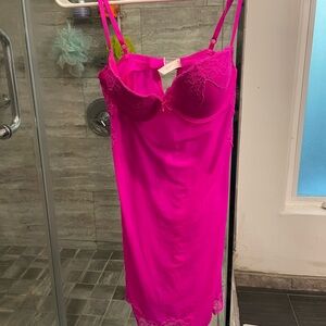 Victoria's Secret Hot Pink Lace Slip